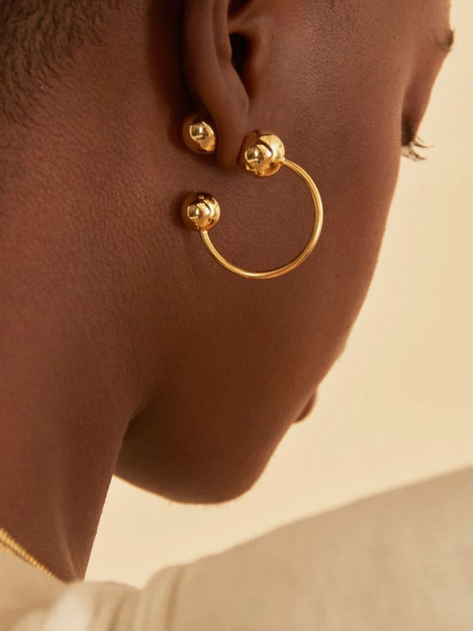 Gold Hoops With Balls