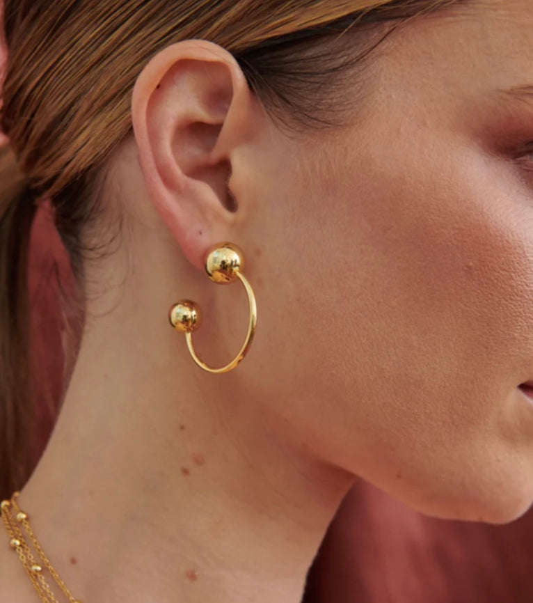 Gold Hoops With Balls